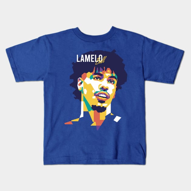 LaMelo Ball on WPAP Style Kids T-Shirt by pentaShop